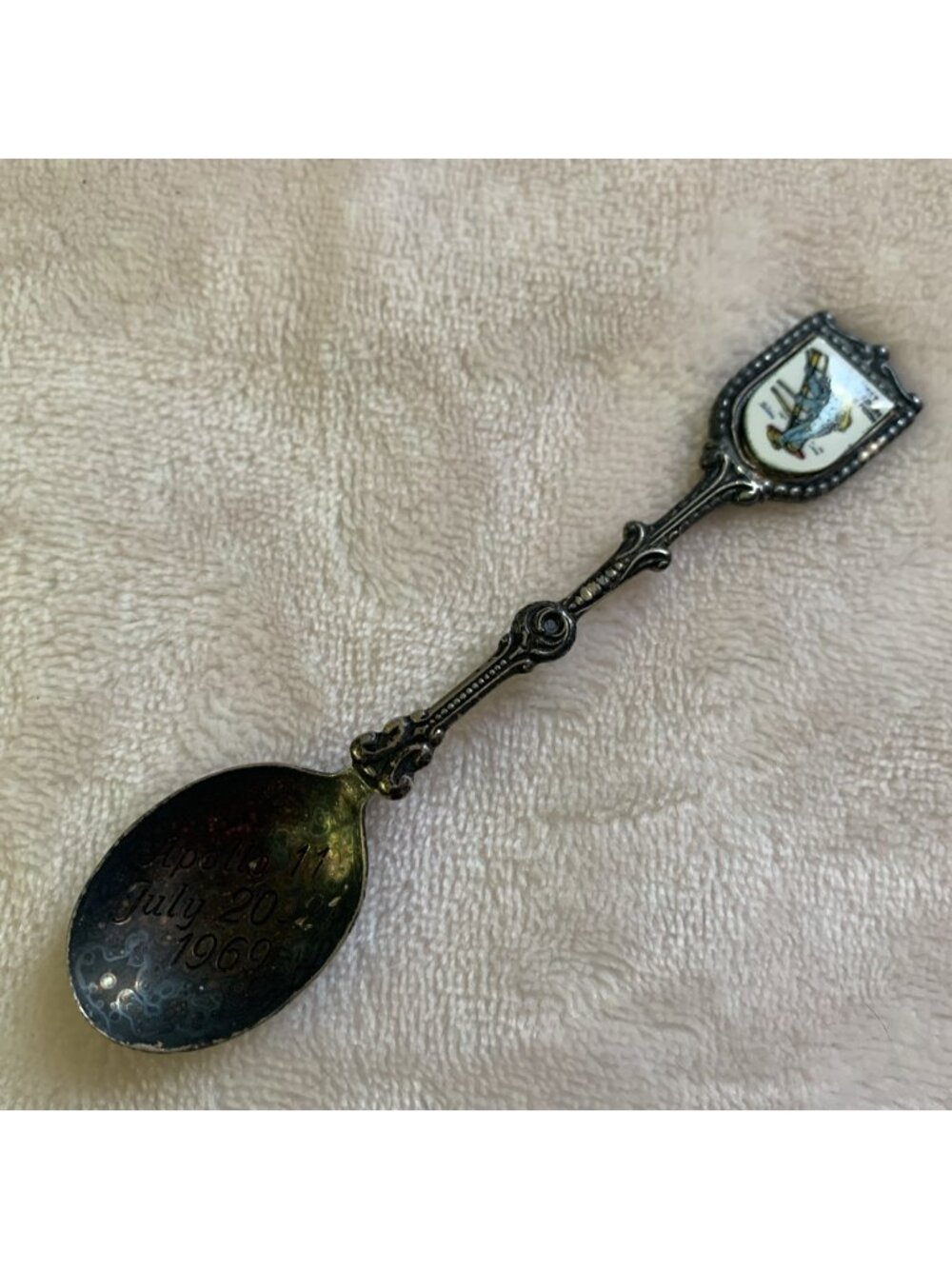 1969 Apollo 11 First Step on Moon EPNS Enamel Souvenir Spoon